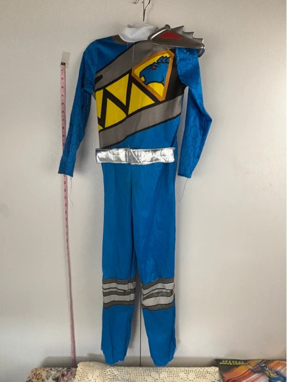 Halloween Power Rangers Costume Blue Ranger Dino Super Charge Kids Size 4-6